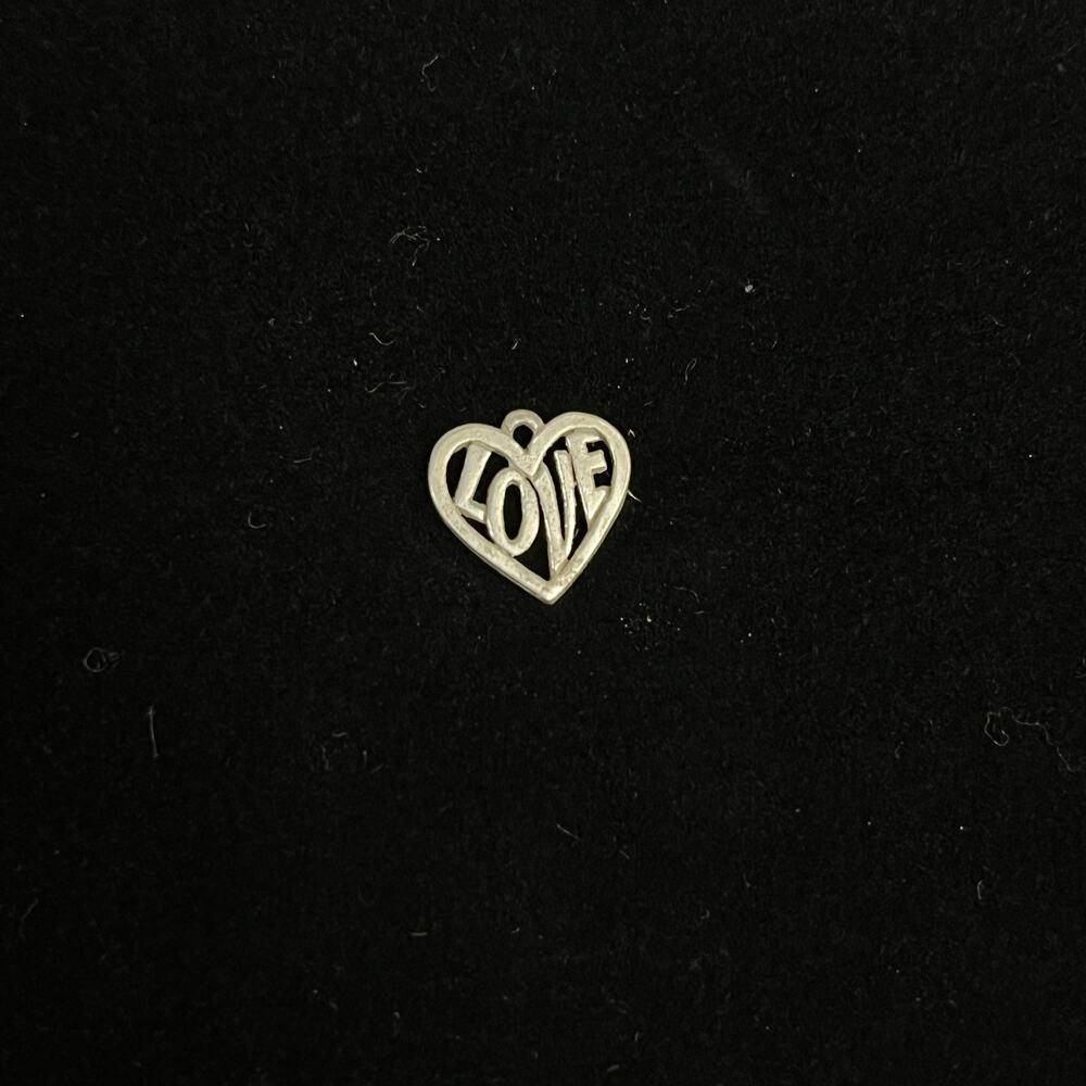 JAMES AVERY Sterling Silver LOVE in Heart Pendant Charm; RETIRED